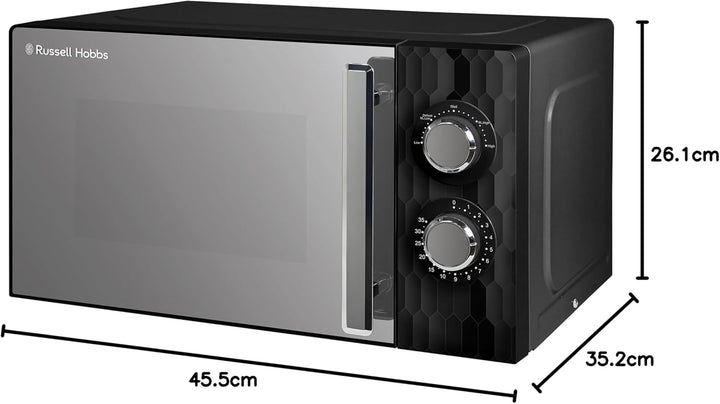 Russell Hobbs Honeycomb RHMM715B Solo Mikrowelle, 17 Liter, 700W, Schwarz, mit 5 Leistungsstufen, In