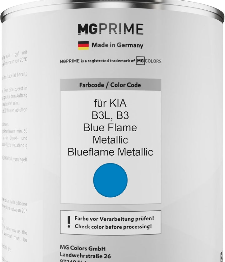 MG PRIME Autolack Dose Set für KIA B3L / B3 Blue Flame Metallic/Blueflame Metallic Basislack 2K Klar