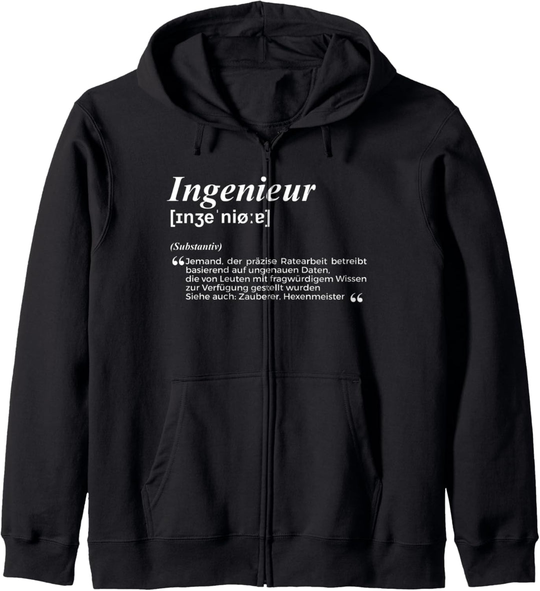 Witzige Definition Wörterbuch Ingenieur Kapuzenjacke