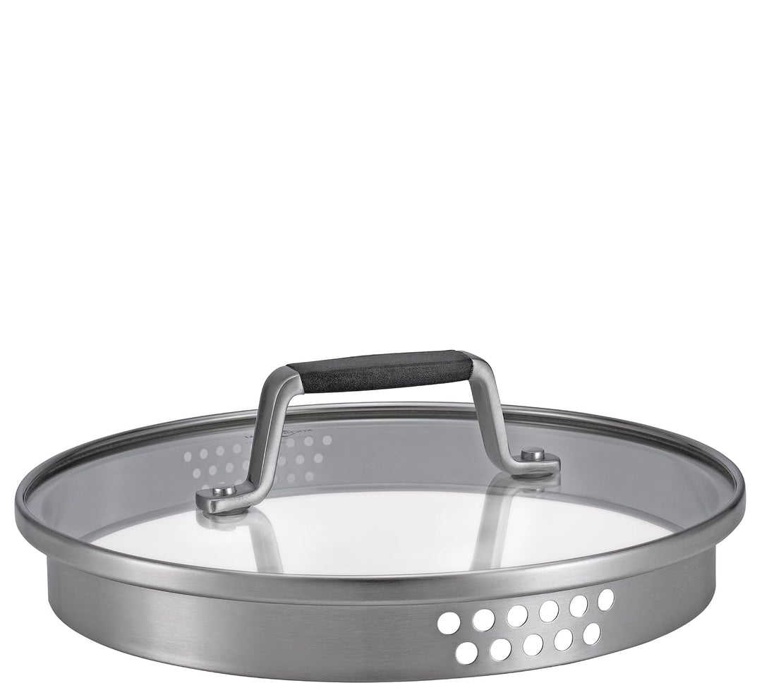 Küchenprofi COOK Bratentopf BOLOGNA | Edelstahl Schmortopf mit Deckel aus Sicherheitsglas | Induktio