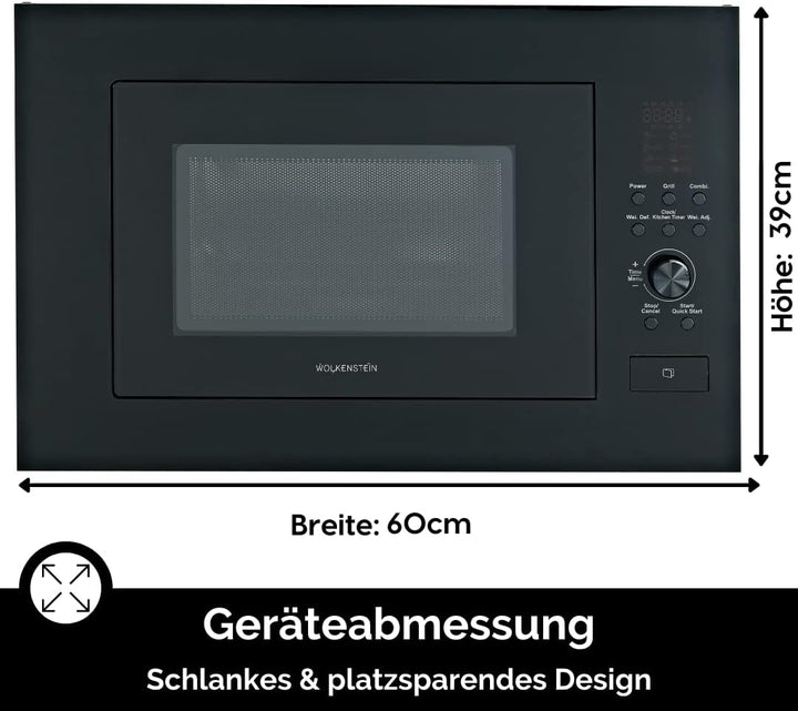 WOLKENSTEIN Einbau Mikrowelle WMW900-25GB EB/ 900W Mikrowellenleistung/25L Garraum/6 Leistungsstufen