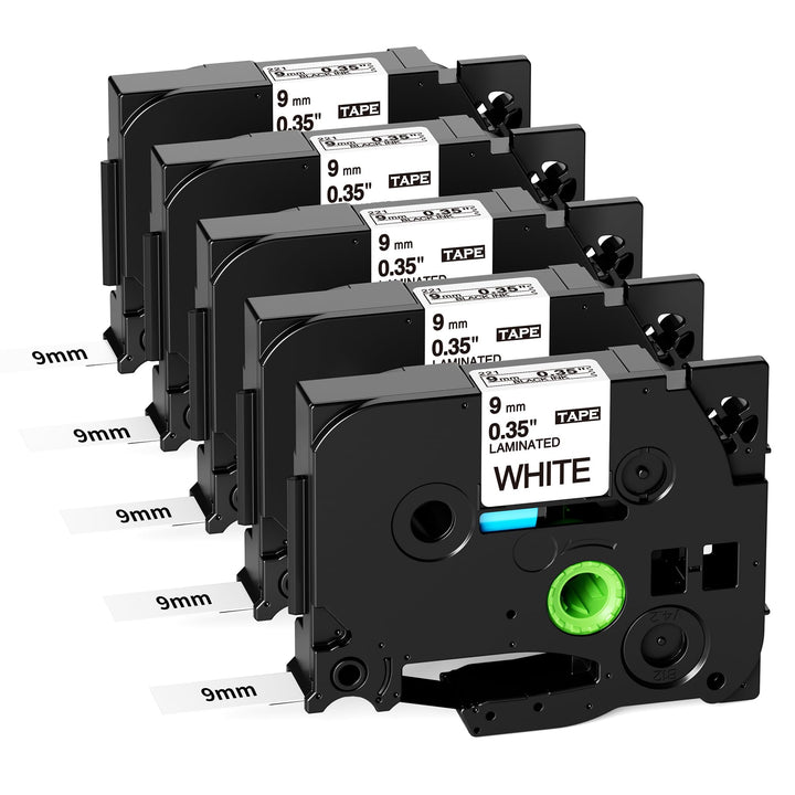 Fimax Kompatibel Schriftband TZe-221 Ersatz für Brother P-Touch Bänder 9mm TZe221 Tz-221 Etikettenba