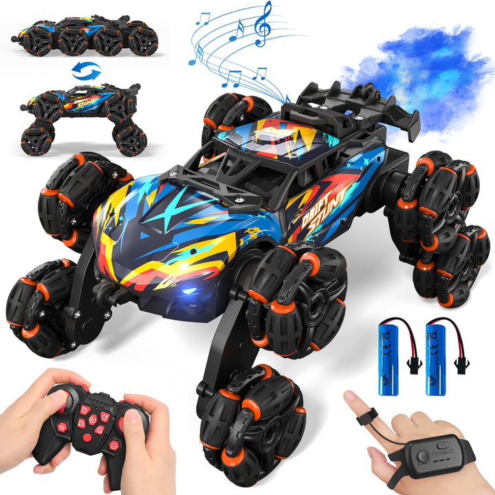 Ferngesteuertes Auto, Ferngesteuertes Auto ab 3 4 5 6 7 8 9 10 Jahre, 8WD RC Stunt Auto mit Handsteu