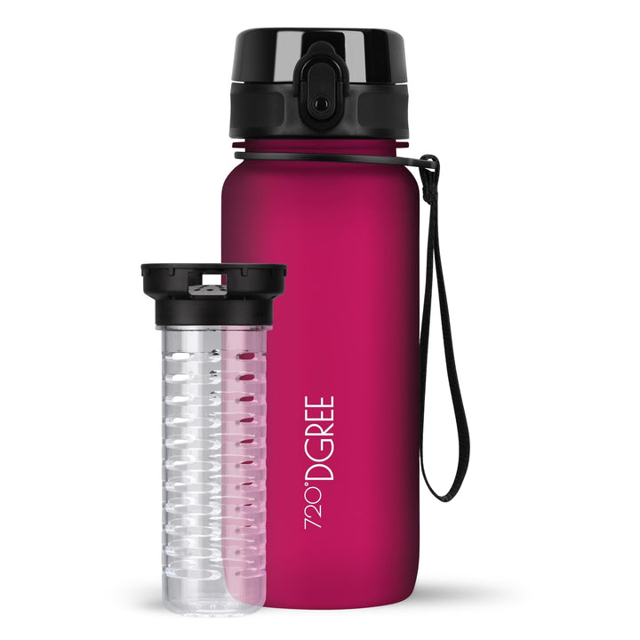 720°DGREE Trinkflasche “uberBottle“ 350ml, 500ml, 650ml, 1l softTouch +Früchtebehälter - Auslaufsich