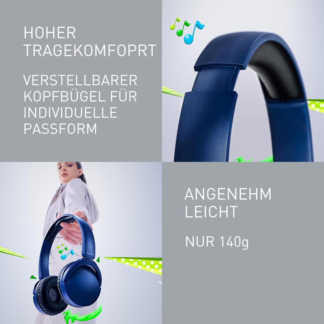 Panasonic HF630B, Kabelloser Street-Kopfhörer, On-Ear, eingebautes Mikrofon, Bluetooth 5.3, Multipoi