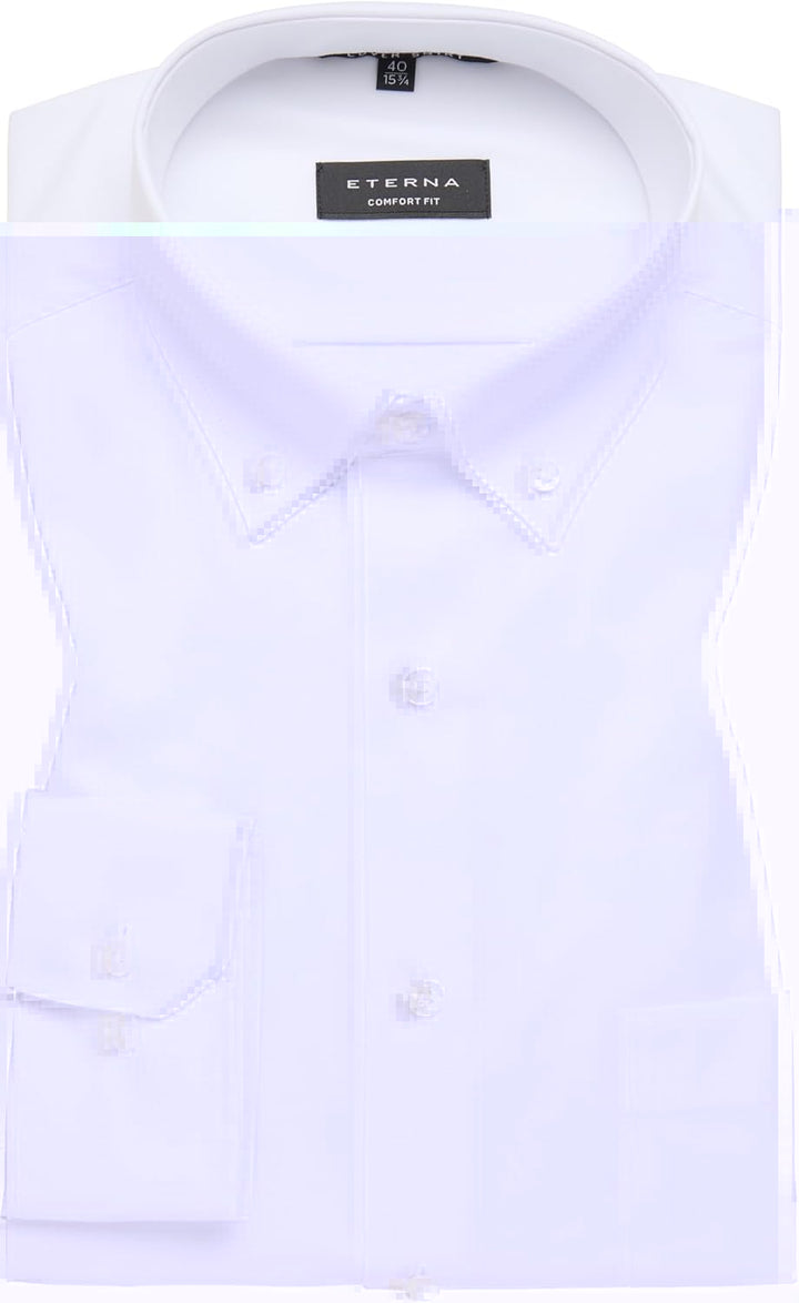 eterna Comfort Fit Cover Hemd Langarm Button Down Kragen Blickdicht weiss 44 Weiss, 44 Weiss