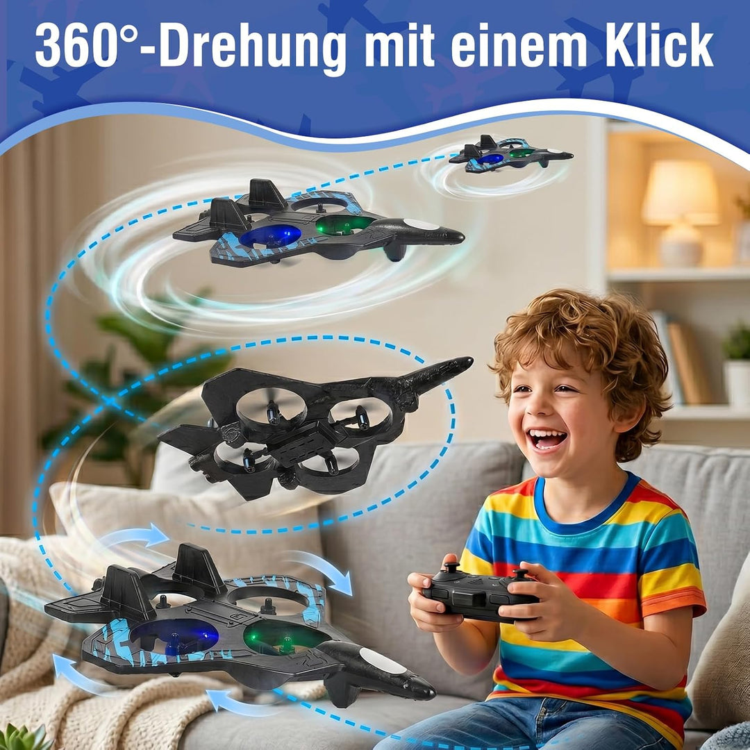 Mini Drohne für Kinder,RC Flugzeug Spielzeug Quadrocopter Drone für Kinder und Anfänger mit 2 Akkus,