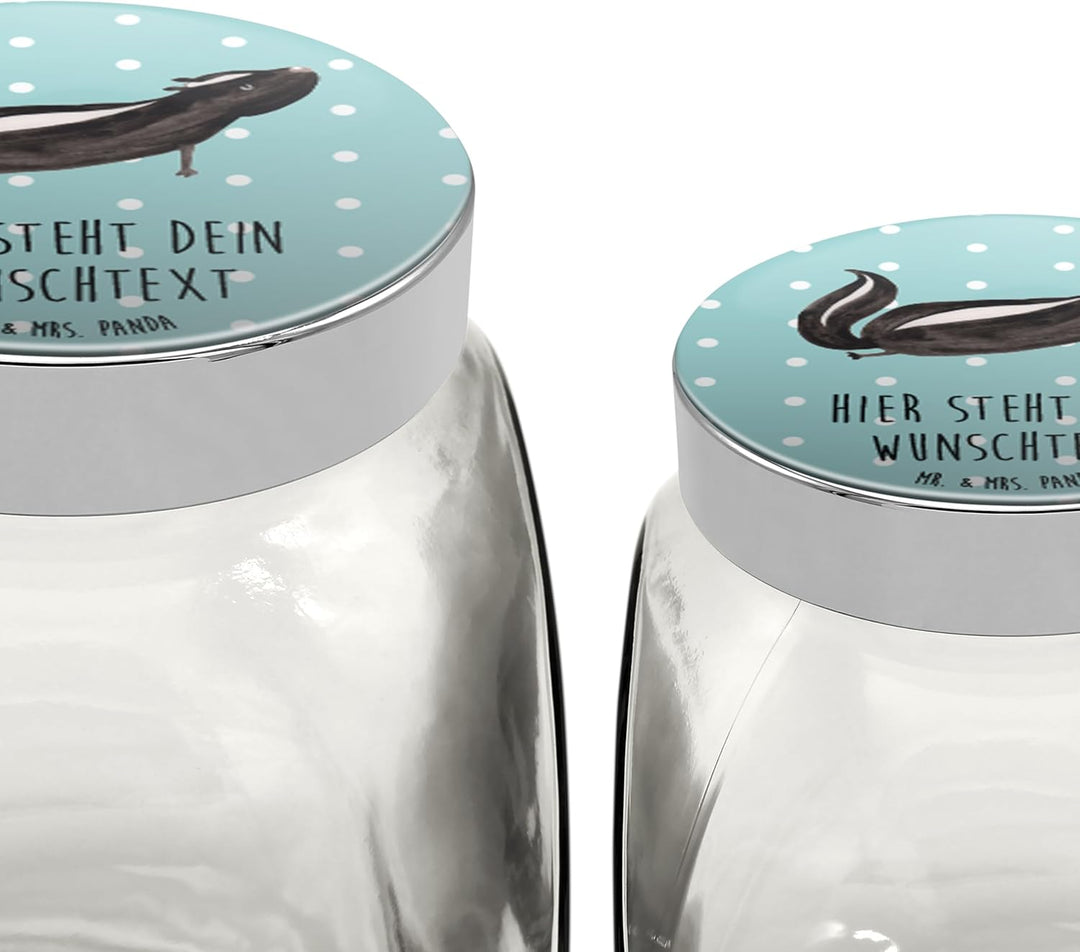 Mr. & Mrs. Panda Keksdose personalisiert Stinktier Yoga L 870ml - Personalisierte Geschenke, Namaste