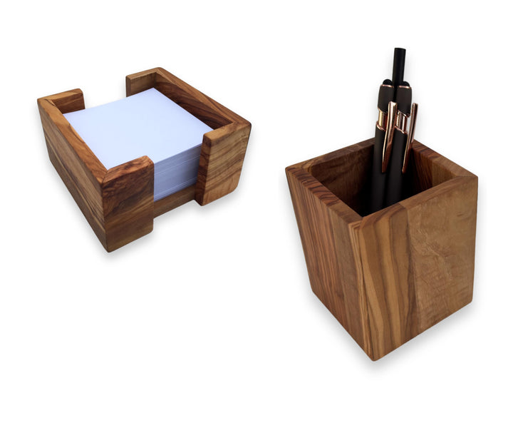 Zettelbox Notitzpapier Halter für 9x9cm Zettel, Stifthalter Becher, squaremood eckig handgefertigt a
