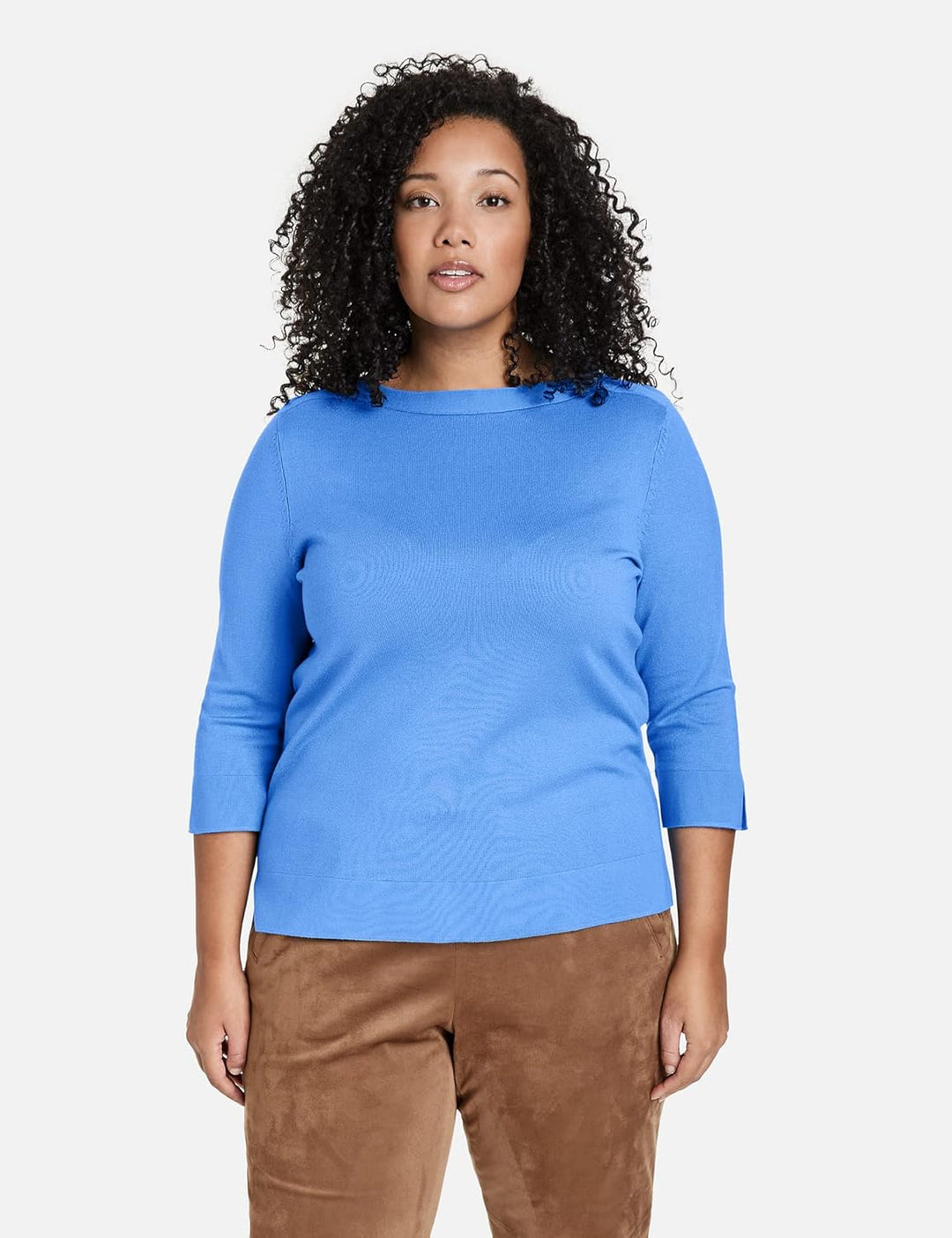 Samoon Damen Pullover, Blue Bonnet