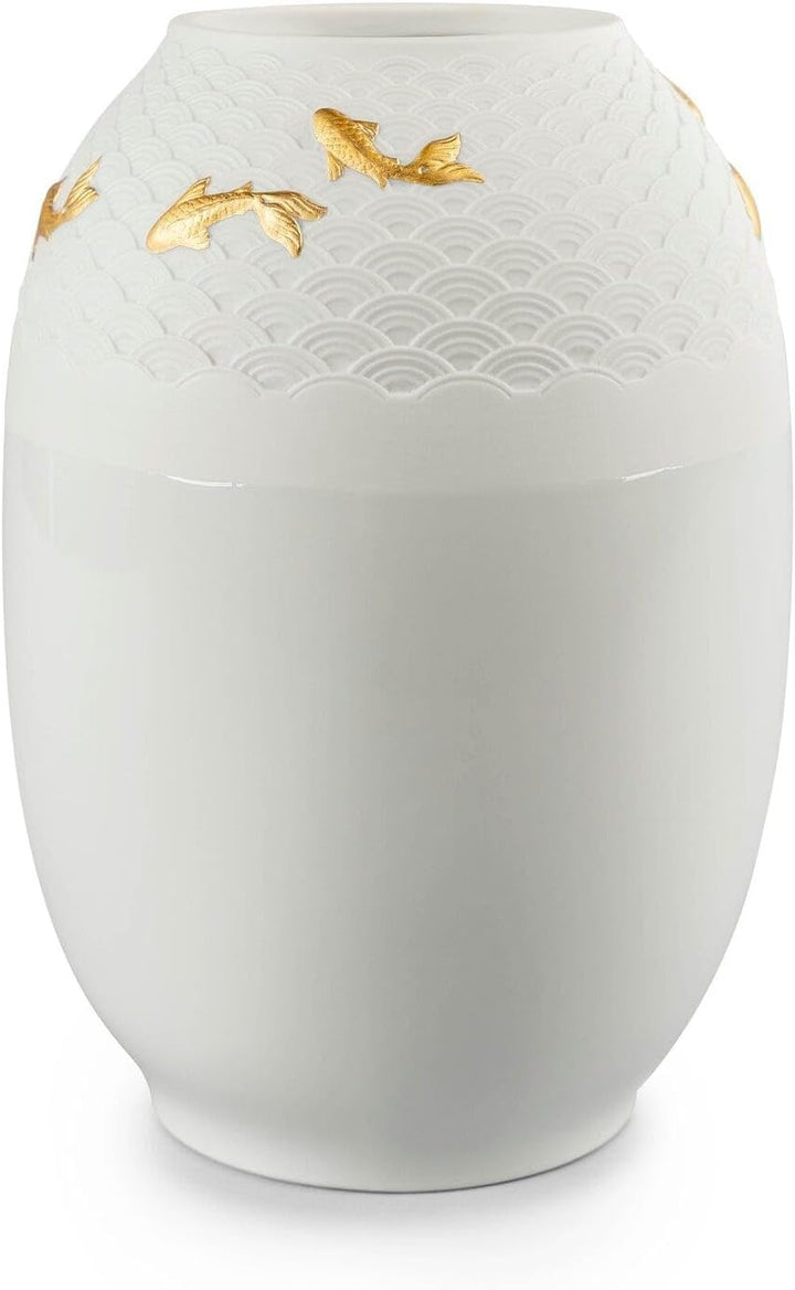 LLADRÓ Koi Vase. Golden Luster. Litophane. Porzellan.