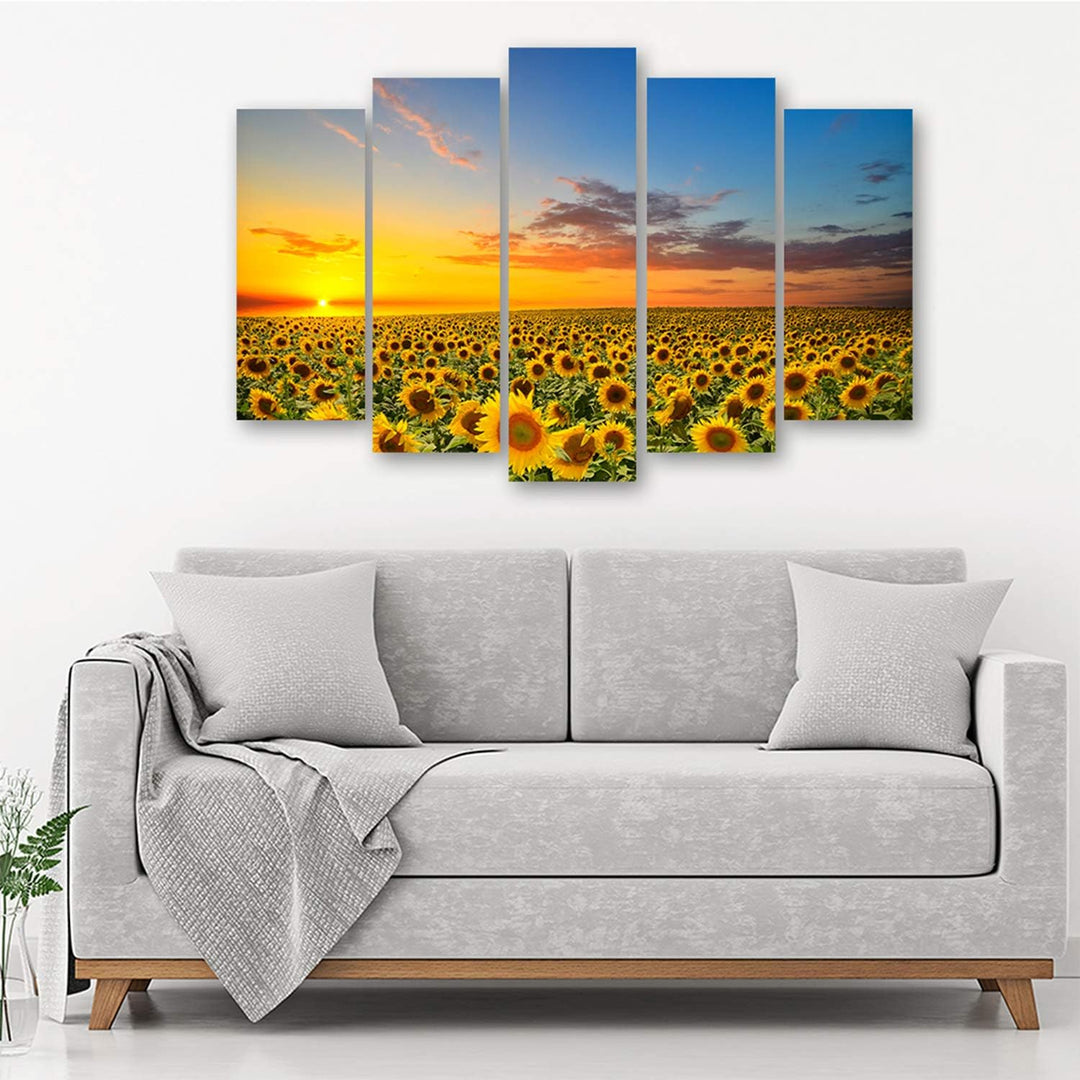 Feeby. Leinwandbild - 5 Teile - Bilder, Wand Bild, Wandbilder, Kunstdruck XXL, 5-Teilig, Typ A, 150x