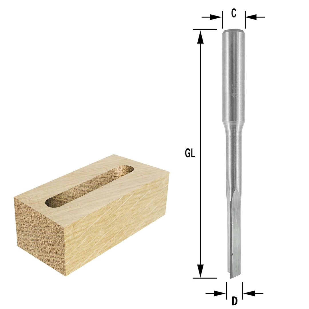 ENT 25475 Langlochfräsbohrer WS, Schaft (S) 16 mm, Ø 14 mm, Nutzlänge (NL) 90 mm, GL 145 mm, rechtsd