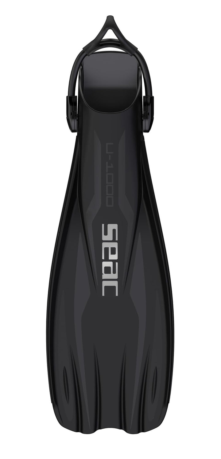 Seac Unisex – Erwachsene U-1000 Tauchflossen für den professionellen und Freizeitgebrauch M/L Schwar