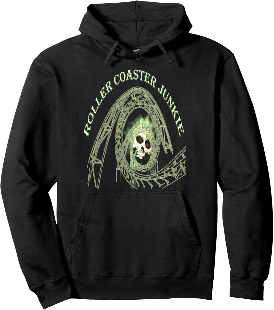 Funny Roller Coaster Junkie Love Achterbahn Challenge Park Pullover Hoodie