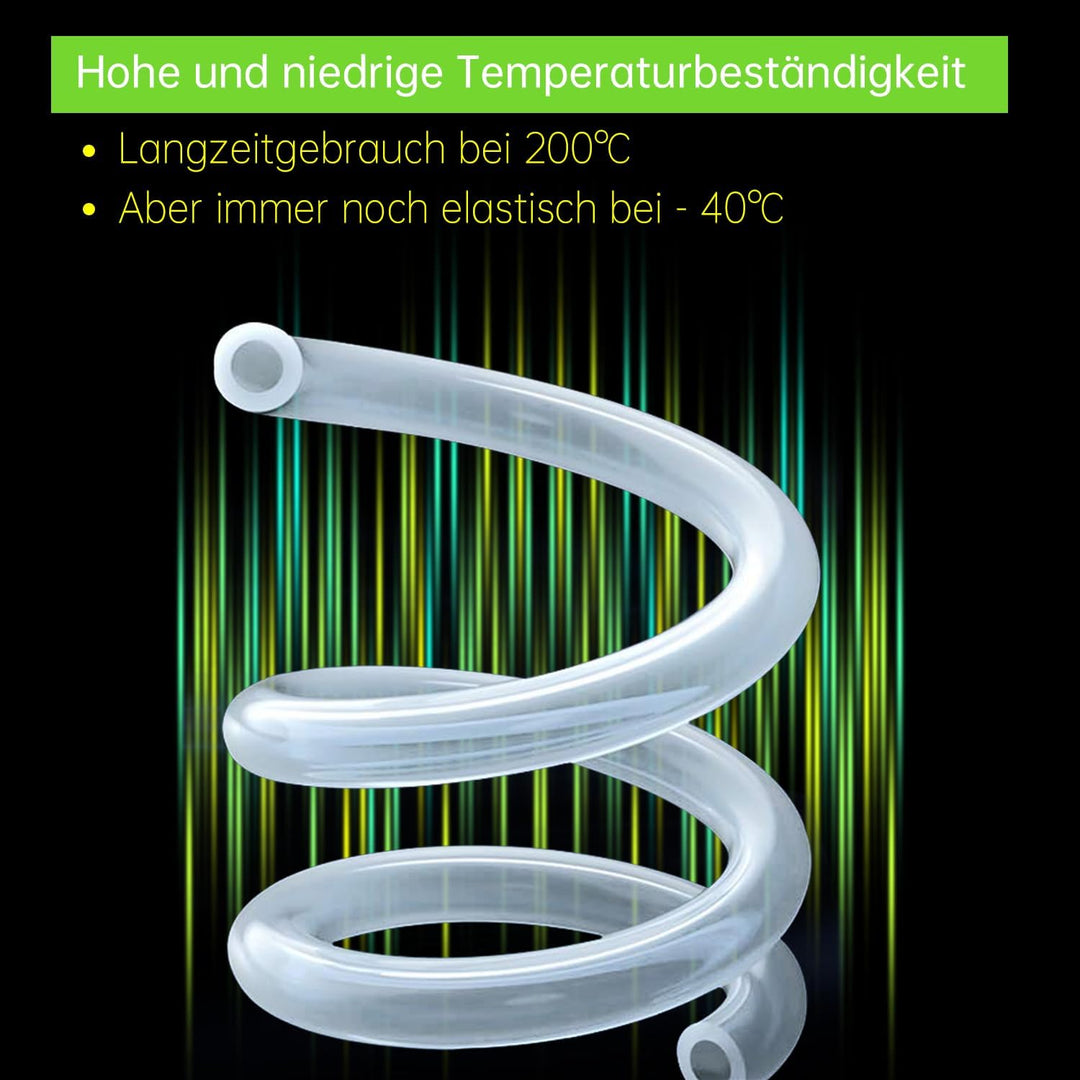 Uxney Silikonschlauch - Transparenter Gummischlauch für Haushalt, Trinkwasser, Industrie - 16mm ID x