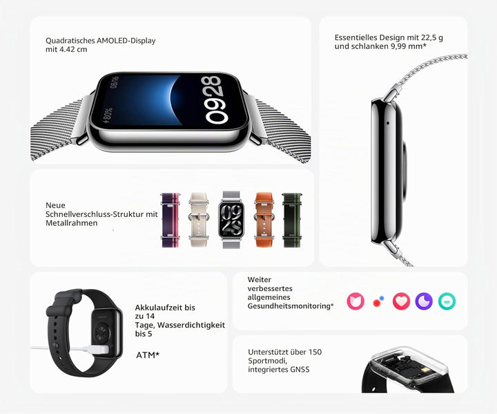 Xiaomi Smart Band 8 Pro Fitness-Tracker, 1,74" AMOLED Display, bis 20 Tage Akku, 5ATM, SpO2 Tracking