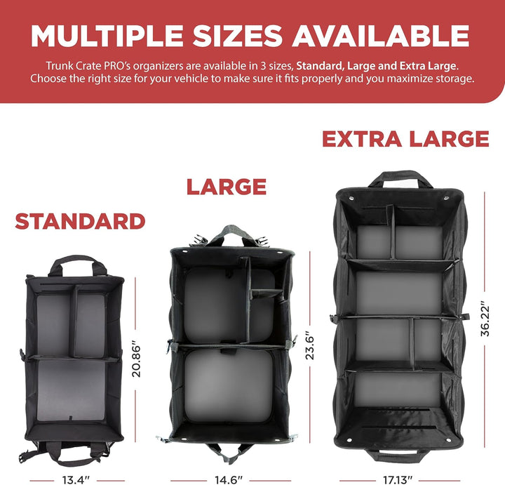 TrunkCratePro Multi Compartments zusammenklappbarer beweglicher Trunk Organizer für Auto, Geländewag