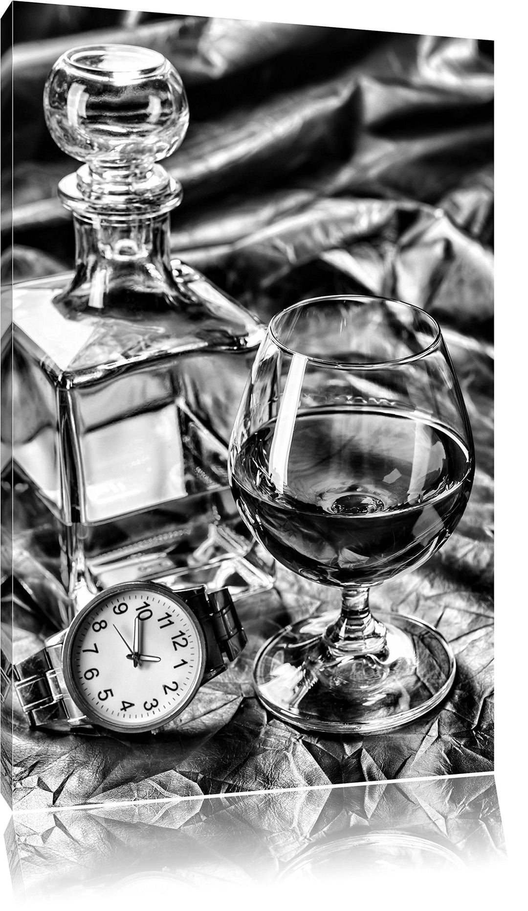 Pixxprint Man Things Whiskey als Leinwandbild/Grösse: 100x70 cm/Wandbild/Kunstdruck/fertig bespannt,