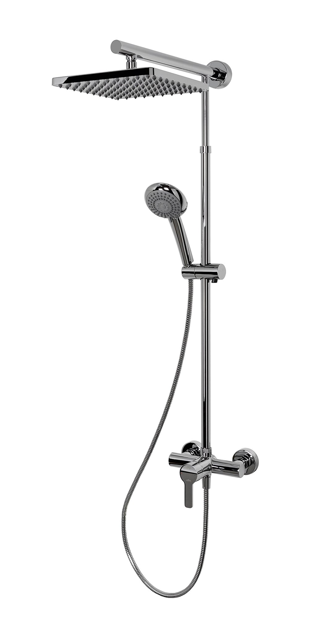 Duschsystem Regendusche mit Einhebelmischer und Kopfbrause eckig chrom von Schulte, Eckig