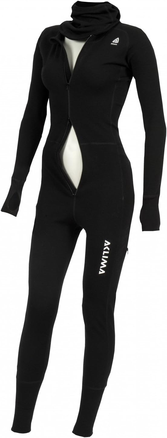 Aclima WarmWool Overall Woman L Schwarz, L Schwarz