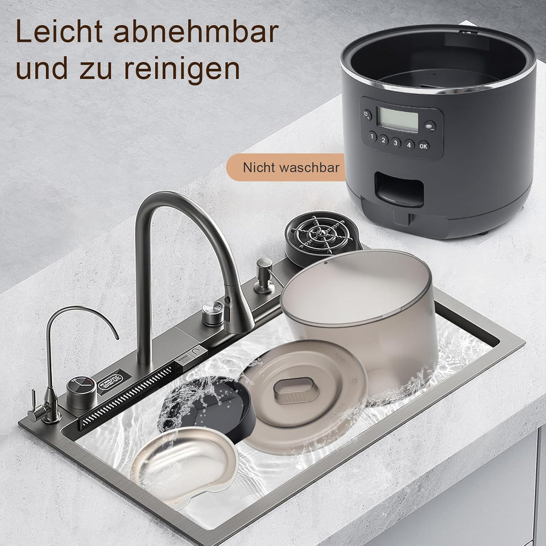 Futterautomat Katze, Automatischer Futterspender mit Timer – 4L grosses Fassungsvermögen, Programmie