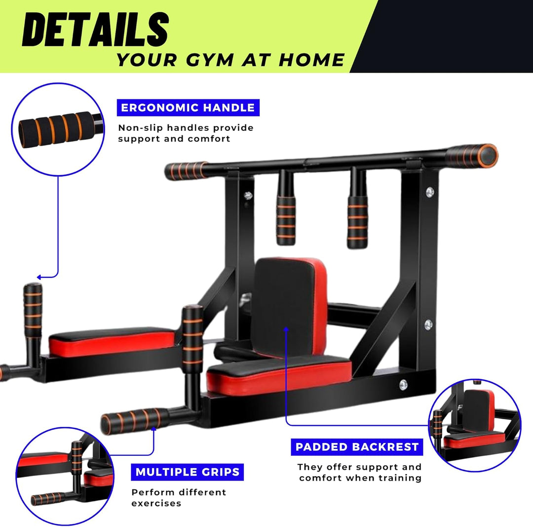 Klimmzugstange Wand Klimmzug. Pull-Up Bar Zuhause Multigrip-Ständer, Dip Station für das Heim-Fitnes