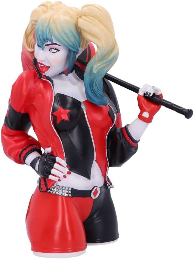 Nemesis Now Offizielles Lizenzprodukt Harley Quinn-Büste, Rot, 30 cm