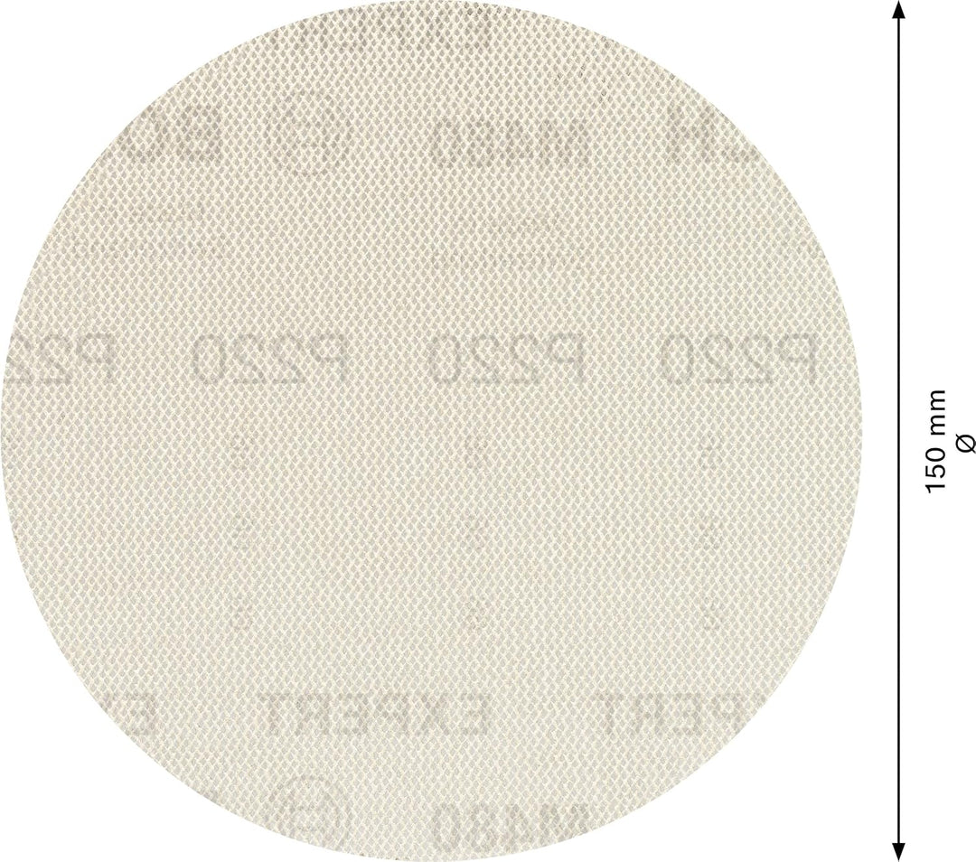 Bosch Accessories 50x Expert M480 Schleifnetz (für Hartholz, Farbe auf Holz, Ø 150 mm, Körnung 220,