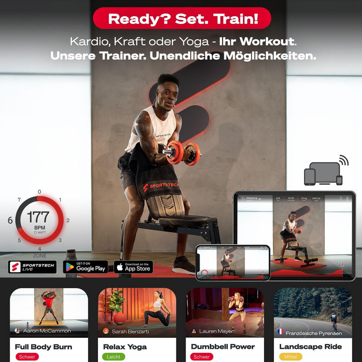 Sportstech 2in1 innovatives Hantelset mit Silikonüberzug, Kurzhanteln & Langhantel in einem, Hanteln