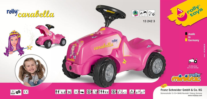 Rolly Toys 132423 - rollyMinitrac Carabella (Rutschfahrzeug, Flüsterlaufreifen, mit Hupe, ergonomisc