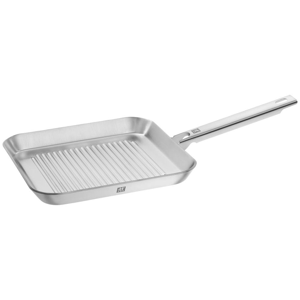 ZWILLING Plus Grillpfanne, Induktionsgeeignet, Edelstahl, Silber, 24 x 24 cm