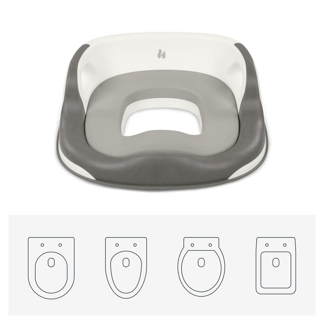 hauck Toilet Baby Seat, Grau - Universeller Toilettensitz für Kinder ab 18 Monaten, Einfache Befesti
