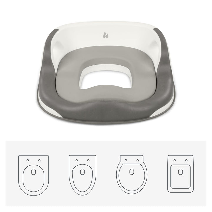 hauck Toilet Baby Seat, Grau - Universeller Toilettensitz für Kinder ab 18 Monaten, Einfache Befesti