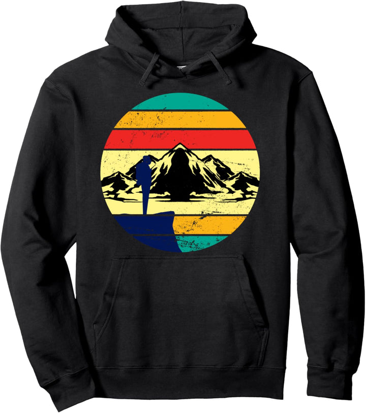 Bergsteiger Wanderer Outdoor Camping Retro Gebirge Wandern Pullover Hoodie