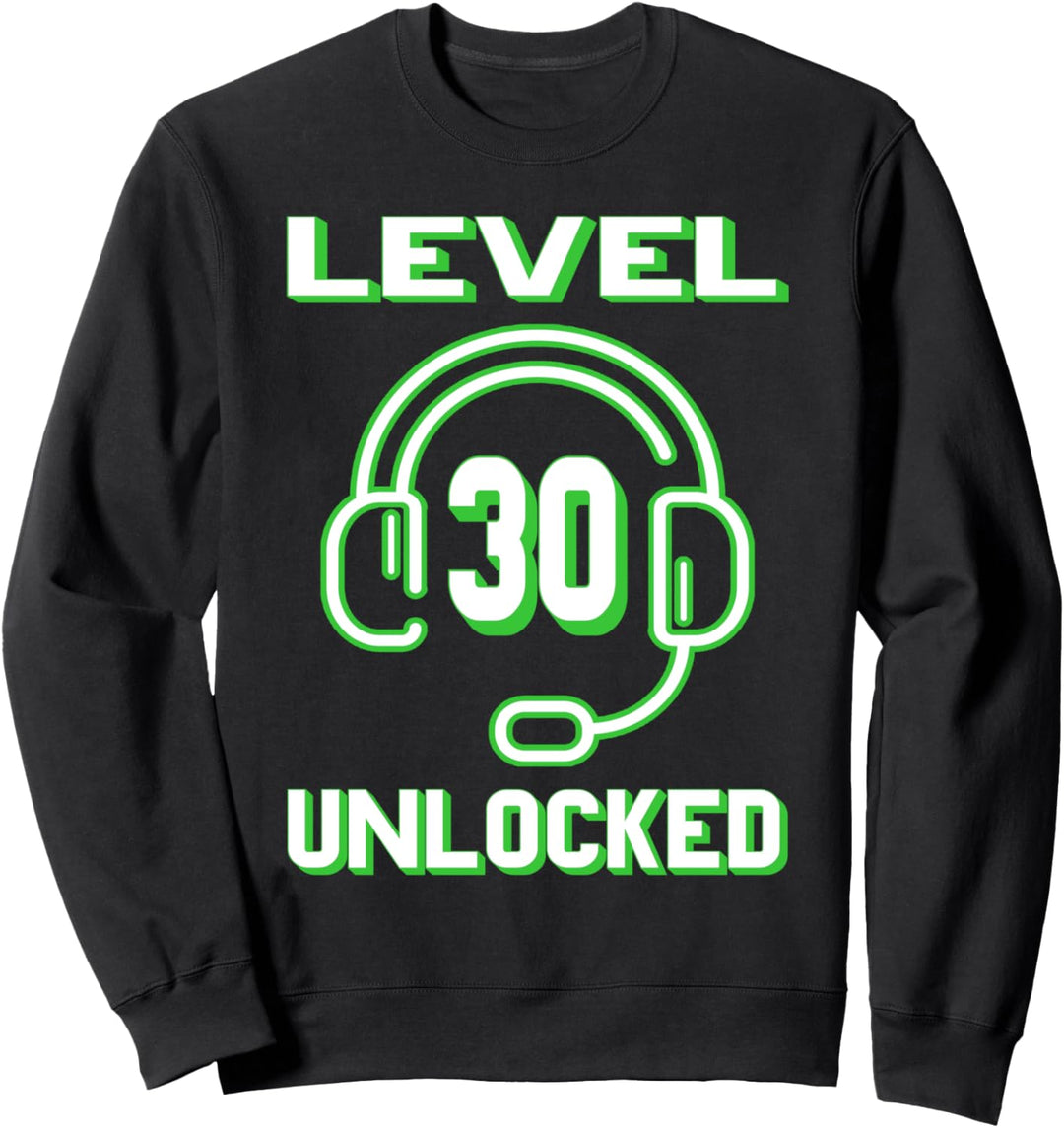 Level 30 Unlocked 30. Geburtstag Gamer Gaming 30 Jahre Alt Sweatshirt