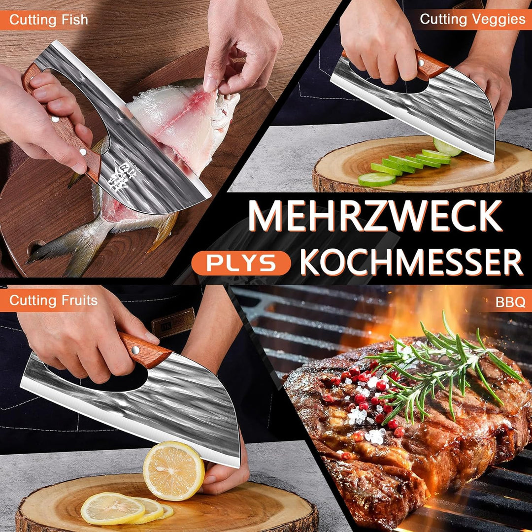 Japanese Küche Fleischmesser Scharfe Küchenmesser: BBQ Messer für Grill Metzgermesser Canbon Stahl F