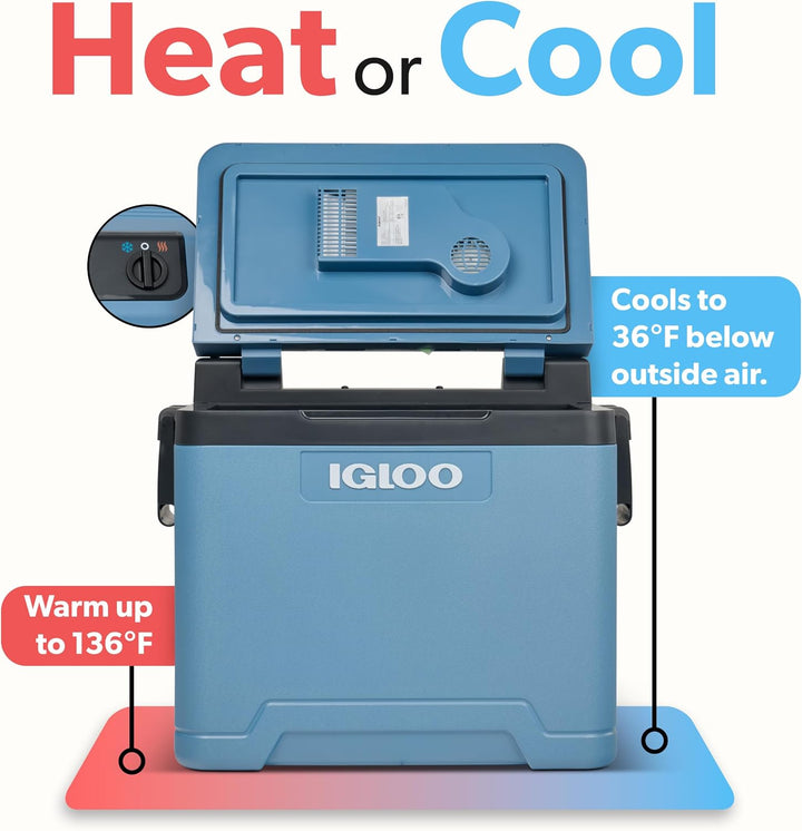 IGLOO IP42C Passiv‑Kühlbox 42l eisblau – robuste Thermobox für Camping 44 L Blau, 44 L Blau