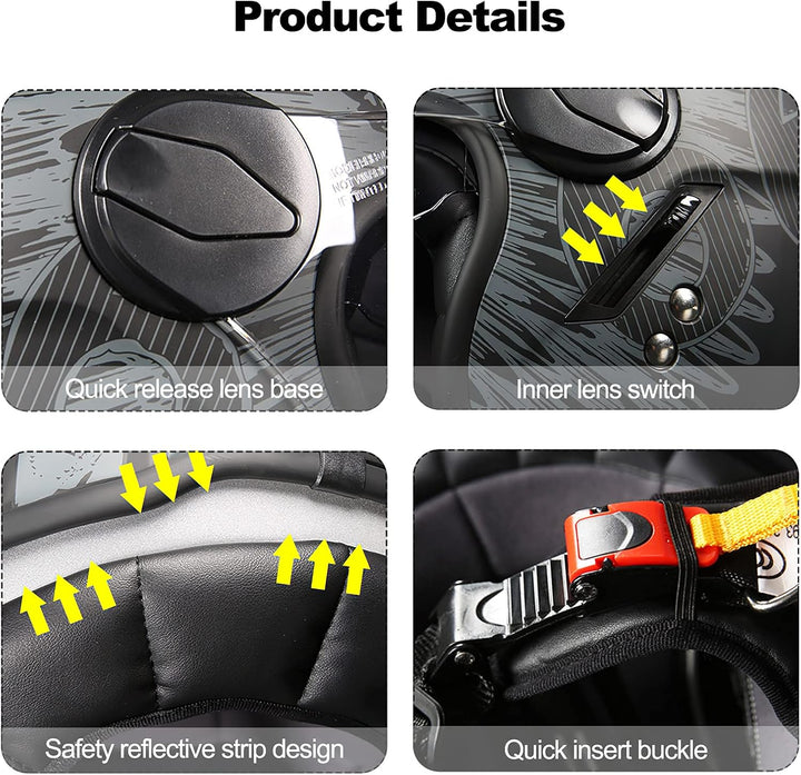 LIONCIANO Motorradhelm, ECE 22.06-zertifizierter halboffener Helm, offener Helm, Moto und Roller, Da