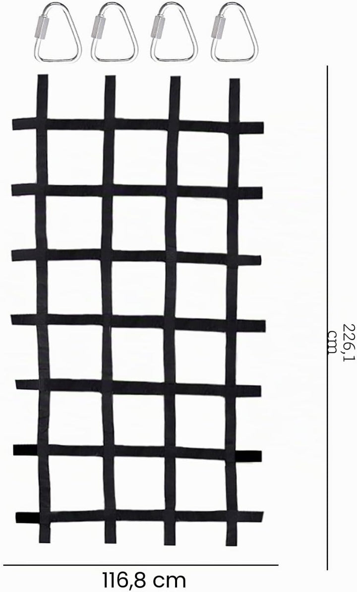 Kletternetz für Kinder – Kletternetz für Kinder | 225,4 x 117,8 cm Netz mit Haken, Baumhaus, Dschung