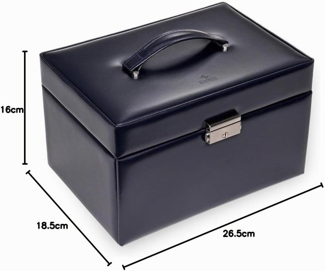 Schmuckkasten Jasmin florage/navy (Leder)