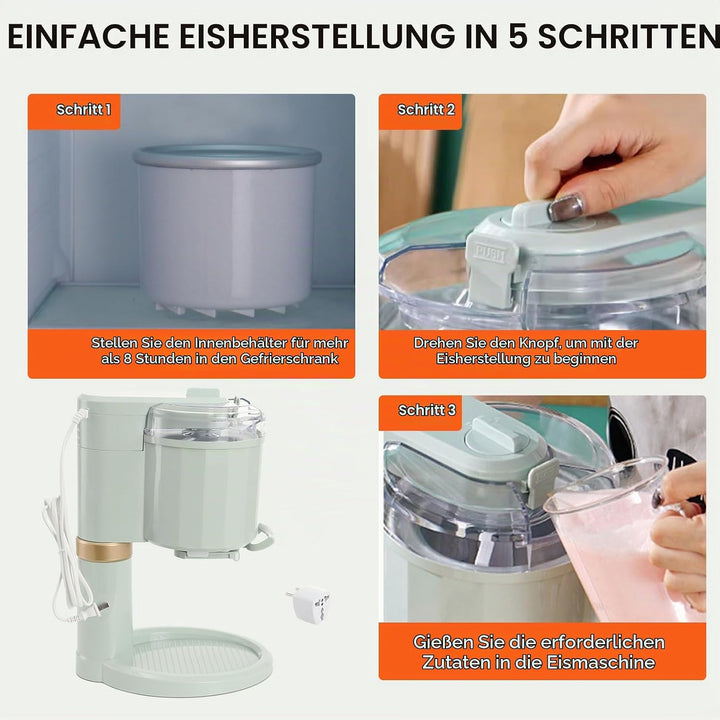 Auftisch-Softeismaschine, Eismaschine für Zuhause, Kommerzielle Softeismaschine, 1L Grosse Kapazität