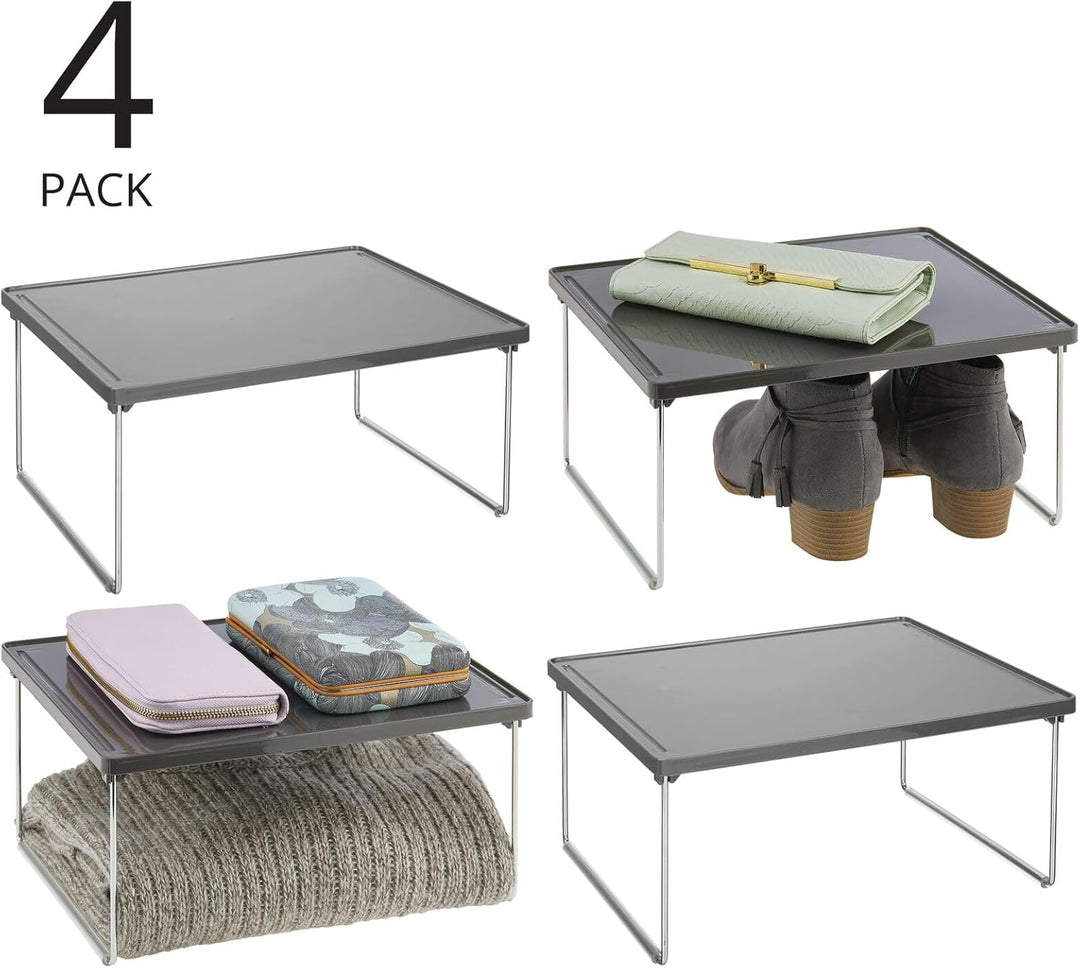 mDesign 4er-Set Regaleinsatz für Kleidung – Ablage aus Metall und Kunststoff für mehr Stauraum im Kl