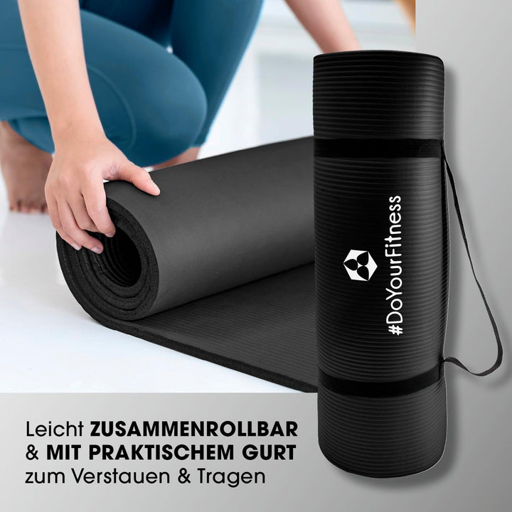 #DoYourFitness Fitnessmatte rutschfest | 183x61cm oder XXL 190x100cm | 0,8-2cm hoch | Gelenkschonend