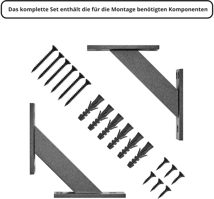 Alusfera Regalhalterung - Dekorative Regalwinkel - Regalhalter 120 mm - Wandregal Halterung - Langle