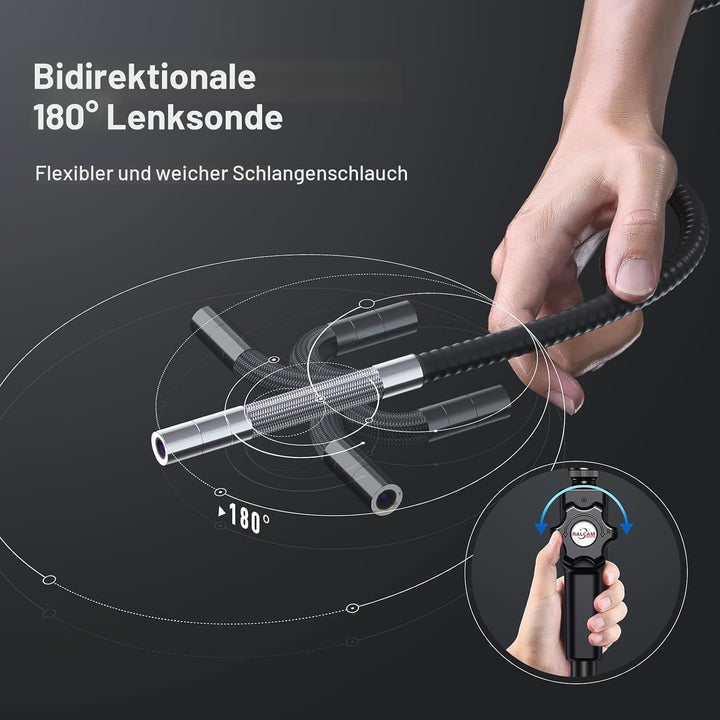 Ralcam Endoskopkamera mit Licht Camera - Inspektionskamera 8.5mm HD1080P Industrial Endoscope mit 6