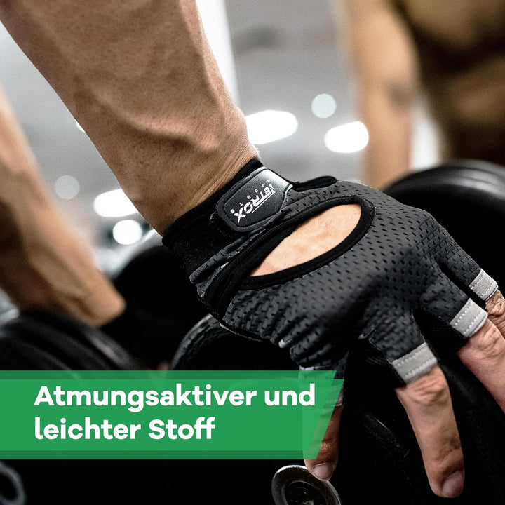 NetroxSports - atmungsaktive Sporthandschuhe mit extra Grip - Krafttraining, Fahrrad Fahren Fitness