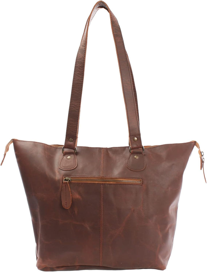 LECONI Shopper gross Henkeltasche Damentasche Rindsleder vintage Ledertasche Damen Schultertasche 38