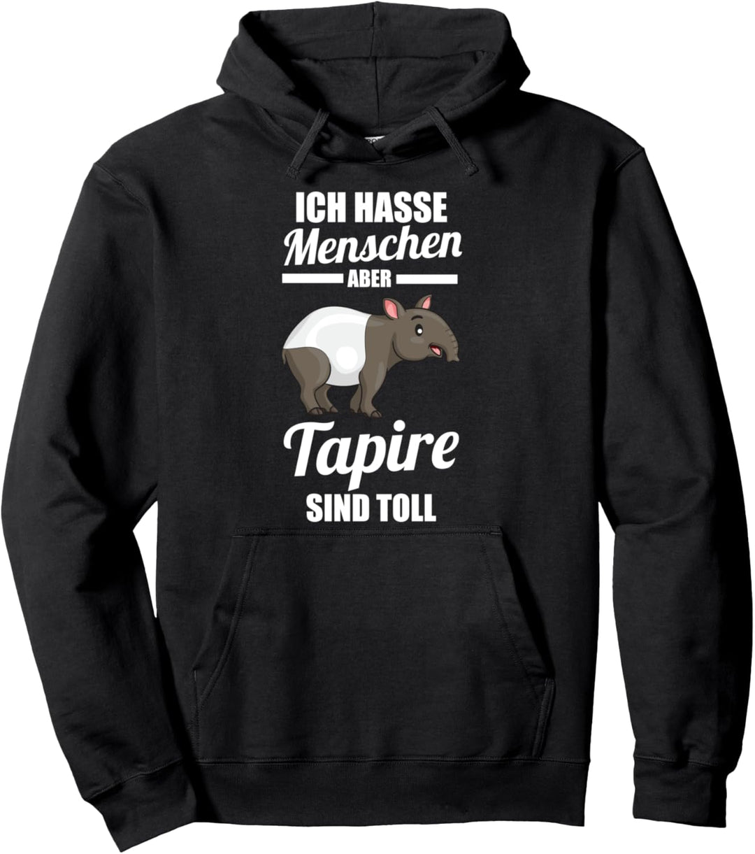 Ich hasse Menschen Tapir Pullover Hoodie