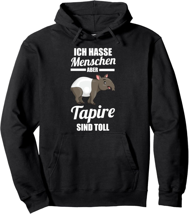 Ich hasse Menschen Tapir Pullover Hoodie